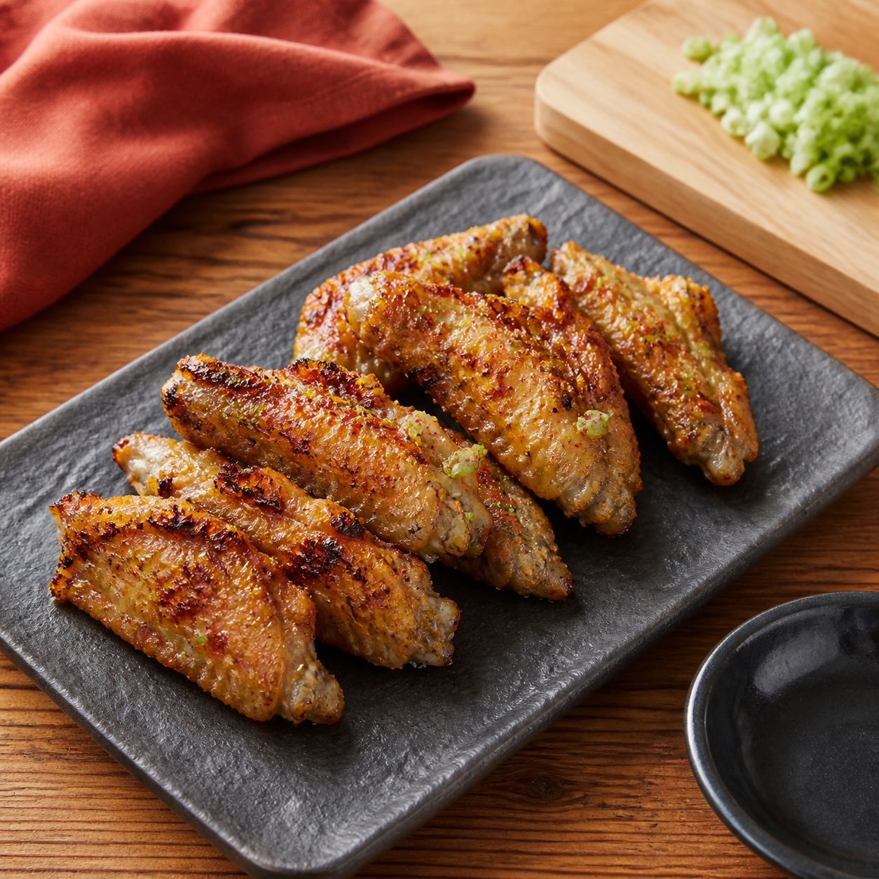 EPAO248で作る「手羽中の七味ねぎみそ焼き」の完成料理