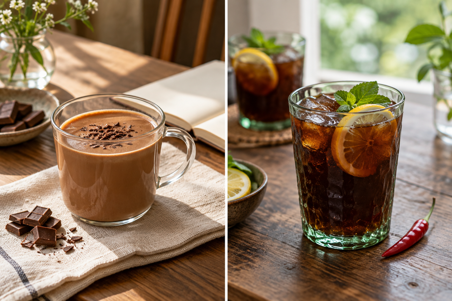 チョコレートコーヒーのカップ。AIによるイメージ