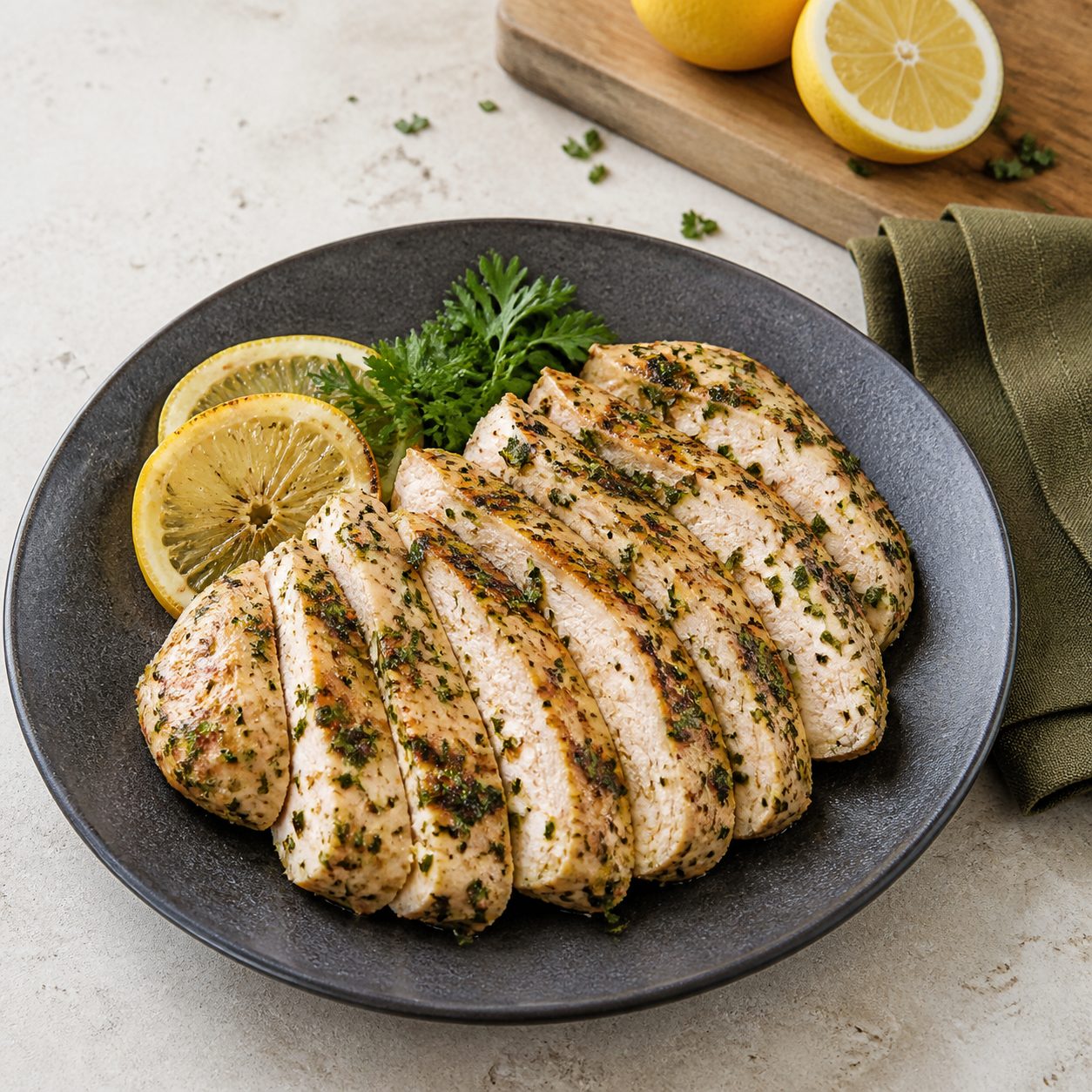 EPAO248で作る「鶏むね肉の香草レモングリル」の完成料理