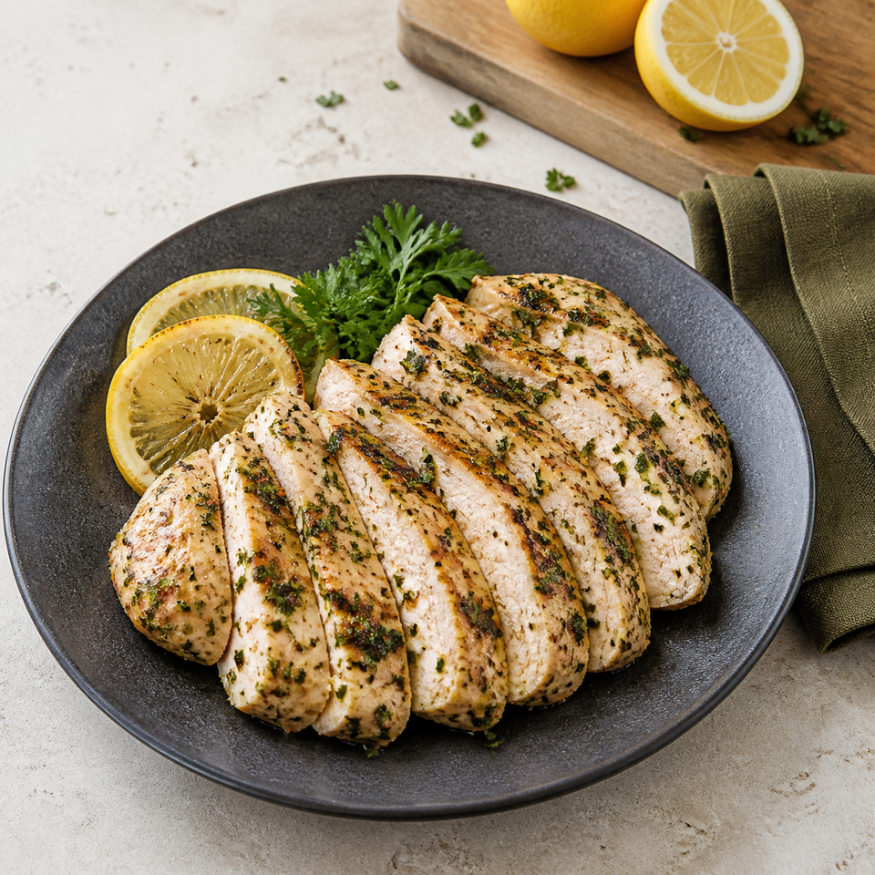 EPAO248で作る「鶏むね肉の香草レモングリル」の完成料理