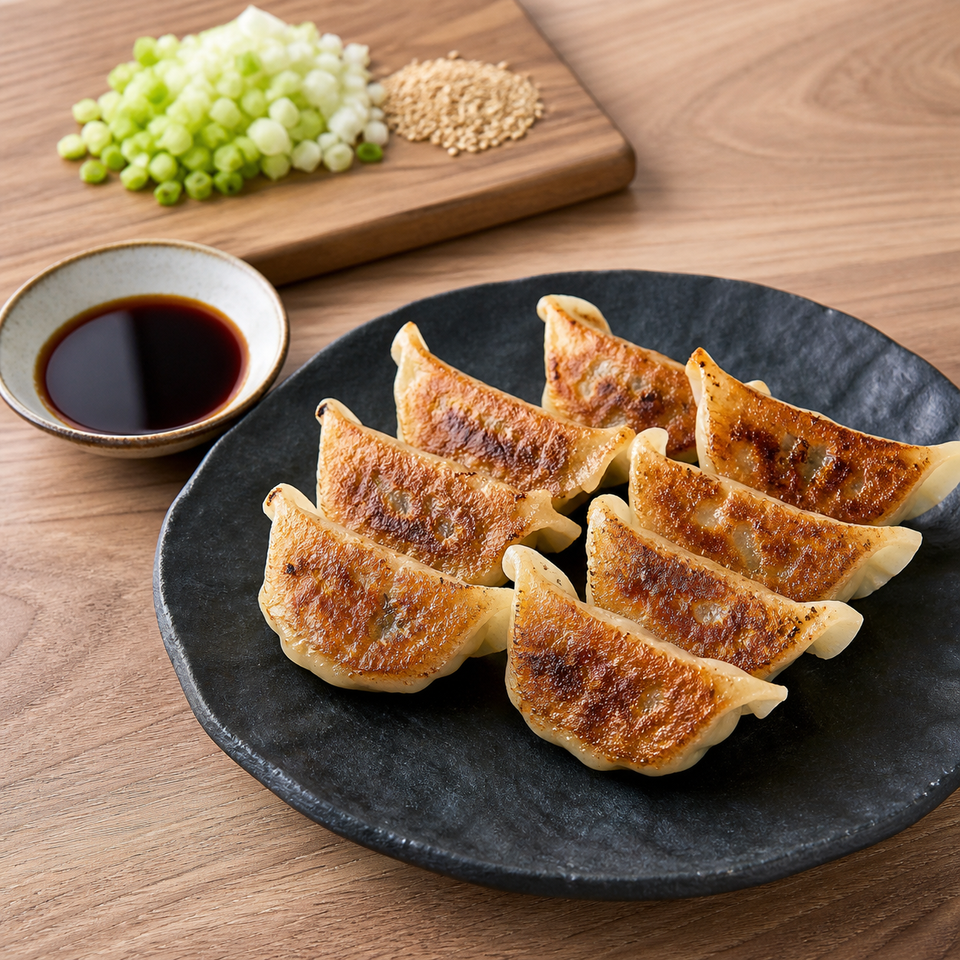 EPAO248で作る「焼き餃子の黒酢ねぎだれ」の完成料理