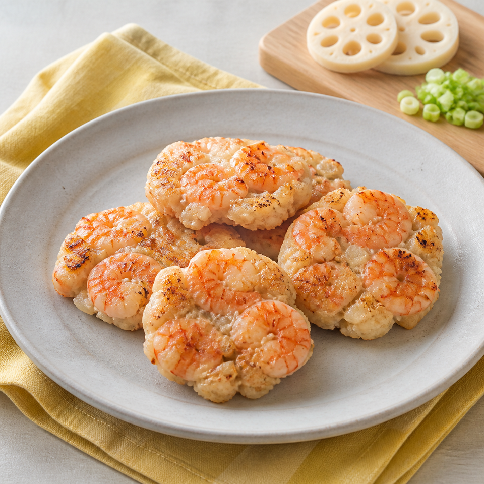 EPAO248で作る「えびとれんこんの柚子こしょう焼き」の完成料理