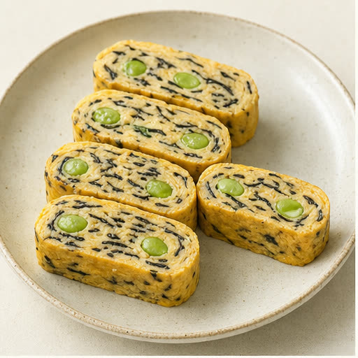 ひじきと枝豆の豆乳卵焼きの料理写真