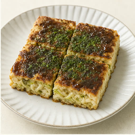 豆腐キャベツの四角お好み焼きの料理写真