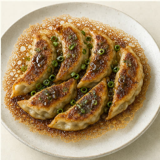 焼き餃子の黒酢ねぎだれの料理写真