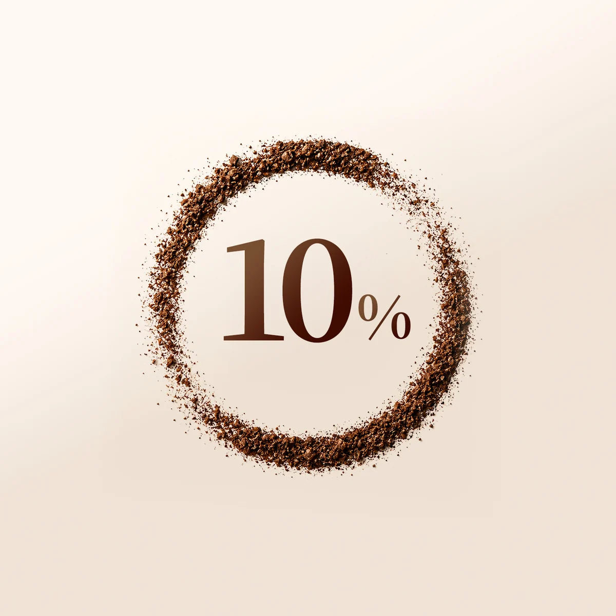 コーヒーかす由来素材10％の配合を表すビジュアル